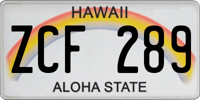 HI license plate ZCF289