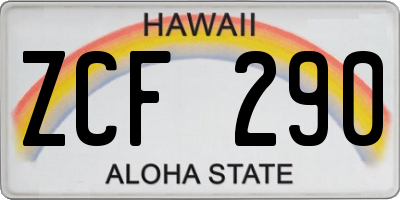 HI license plate ZCF290