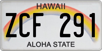 HI license plate ZCF291