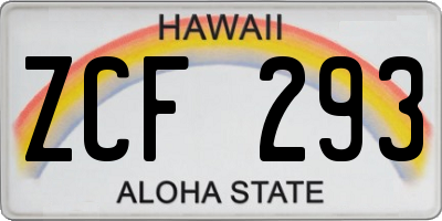 HI license plate ZCF293