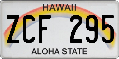 HI license plate ZCF295