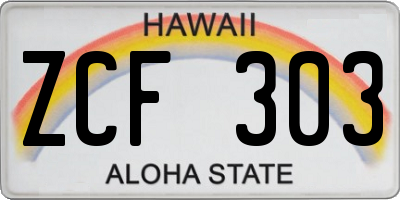 HI license plate ZCF303