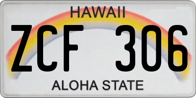 HI license plate ZCF306