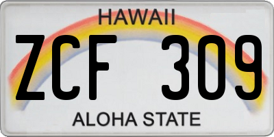 HI license plate ZCF309