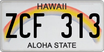 HI license plate ZCF313