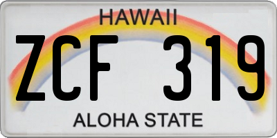 HI license plate ZCF319