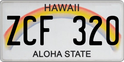 HI license plate ZCF320