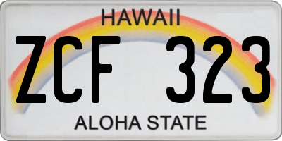 HI license plate ZCF323