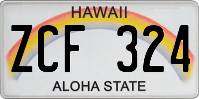 HI license plate ZCF324