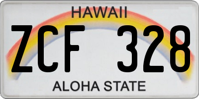 HI license plate ZCF328