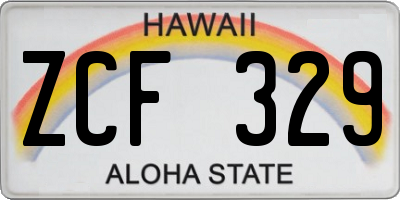 HI license plate ZCF329