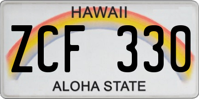 HI license plate ZCF330