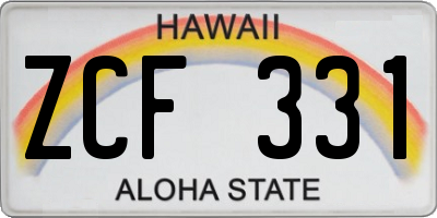 HI license plate ZCF331