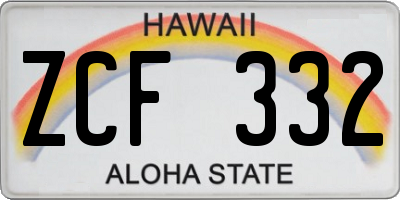 HI license plate ZCF332
