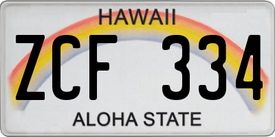 HI license plate ZCF334