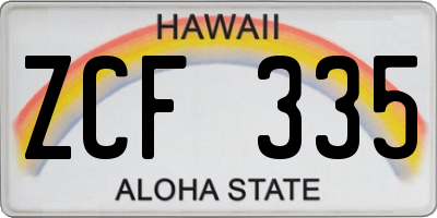HI license plate ZCF335