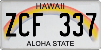 HI license plate ZCF337
