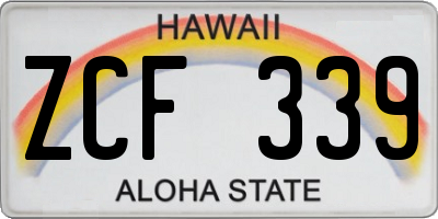 HI license plate ZCF339