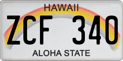 HI license plate ZCF340