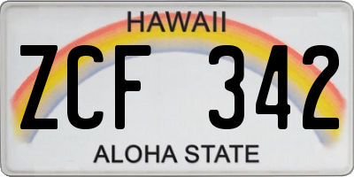 HI license plate ZCF342