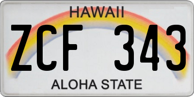 HI license plate ZCF343
