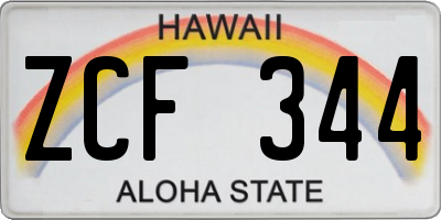 HI license plate ZCF344
