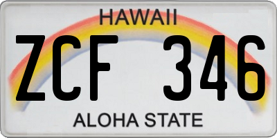 HI license plate ZCF346