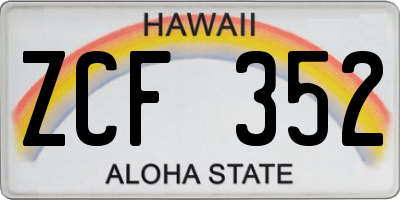 HI license plate ZCF352