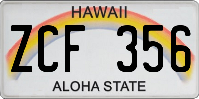 HI license plate ZCF356