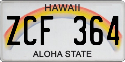HI license plate ZCF364