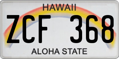 HI license plate ZCF368