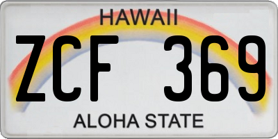 HI license plate ZCF369