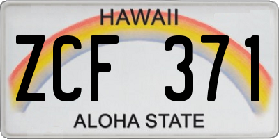 HI license plate ZCF371
