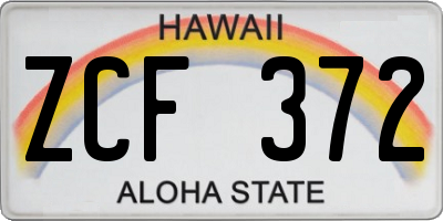 HI license plate ZCF372