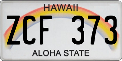 HI license plate ZCF373