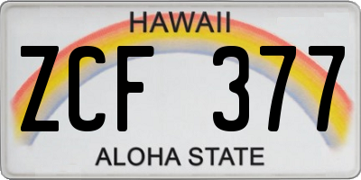 HI license plate ZCF377