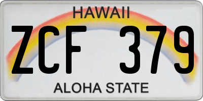 HI license plate ZCF379