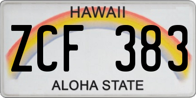 HI license plate ZCF383