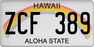 HI license plate ZCF389