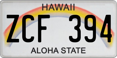 HI license plate ZCF394