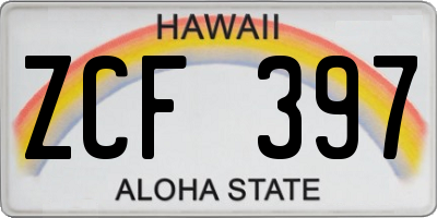 HI license plate ZCF397