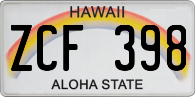 HI license plate ZCF398