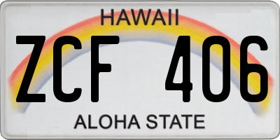 HI license plate ZCF406
