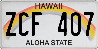 HI license plate ZCF407