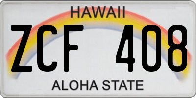 HI license plate ZCF408