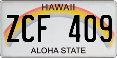HI license plate ZCF409