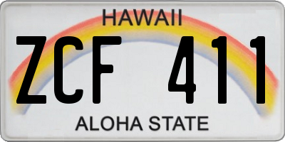 HI license plate ZCF411