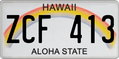 HI license plate ZCF413