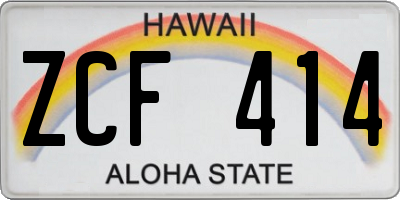 HI license plate ZCF414