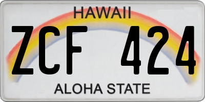 HI license plate ZCF424